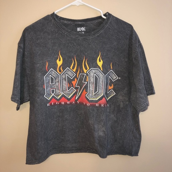 AC/DC Acid Wash Highway to Hell Graphic Band TShirt - Picture 1 of 7